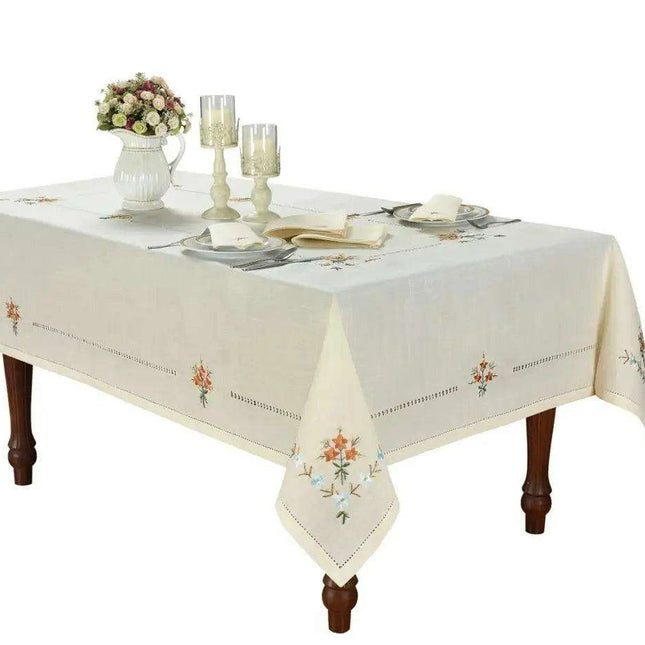 Sophisticated Beige Handcrafted Table Linen Set with Napkins for Luxurious Dining