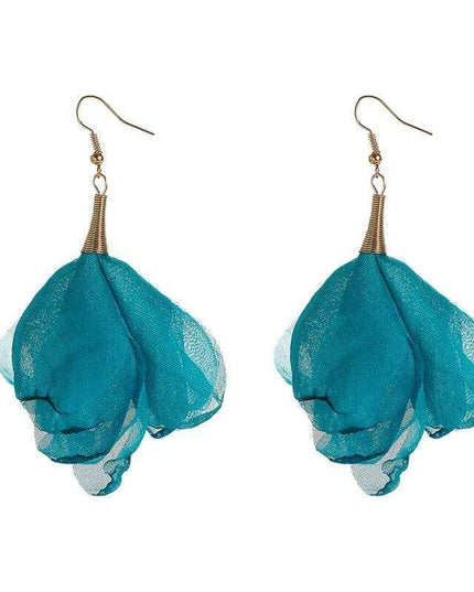 Elegant Bohemian Floral Chiffon Earrings: A Chic Expression of Luxury