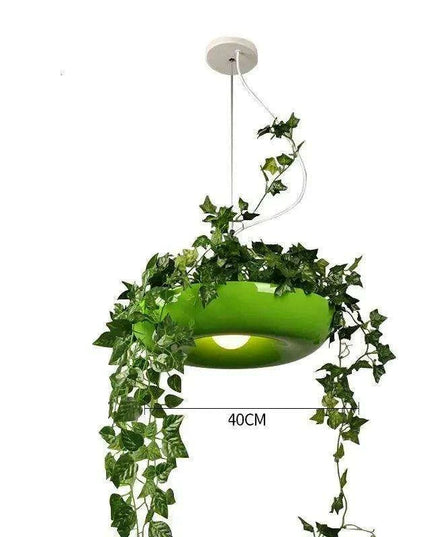 Modern Adjustable Iron LED Plant Pendant Lamp - Stylish Indoor Hanging Light for Home Decor