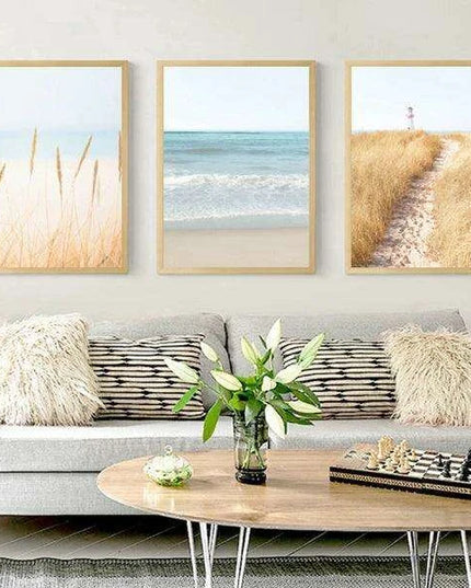 Tranquil Coastal Retreat Canvas Art Collection for Calming Home and Office Environments