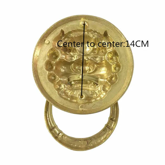 Lenth 190mm Brass Large Antique Lion Door Knocker Lionhead Doorknocker