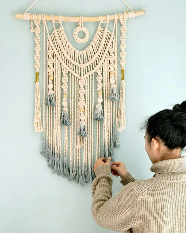 Luxurious Handcrafted Bohemian Macrame Dream Catcher for Elegant Wall Decor