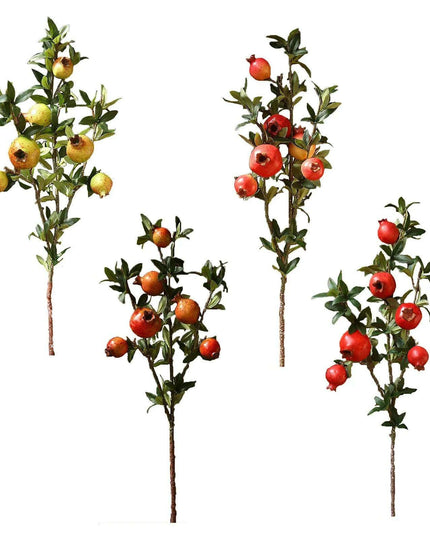 80cm Faux Pomegranate Bouquet - 6 Head Foam Fruit for Elegant Home and Event Decoration