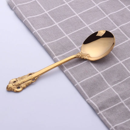 Gold Vintage Stainless Steel Cutlery, Individual Pieces | Très Elite