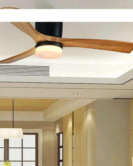 48-Inch Modern White Wood Ceiling Fan with Integrated LED Light and Remote Control