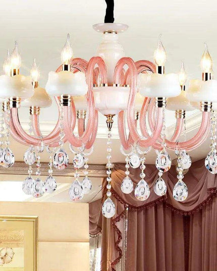Enchanting Pink Crystal Chandelier for Dreamy Spaces