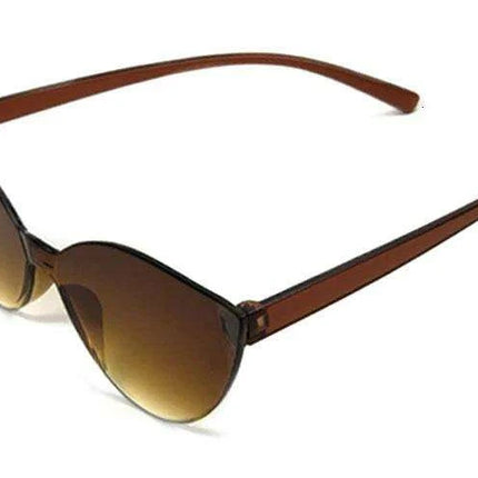 Vibrant Rimless Cat Eye Sunglasses for Fashion-Forward Summer Looks