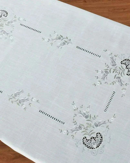 Tulip Elegance Embroidered Table Linens Collection