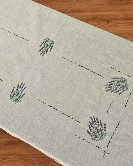 Lavender Provence Elegant Linen-Blend Table Cover for Sophisticated Dining