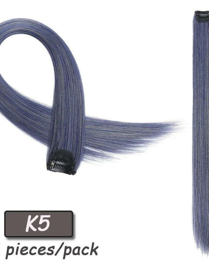 24" Colorful Ombre Clip-In Hair Extensions - Benehair Vibrant Synthetic Hairpiece