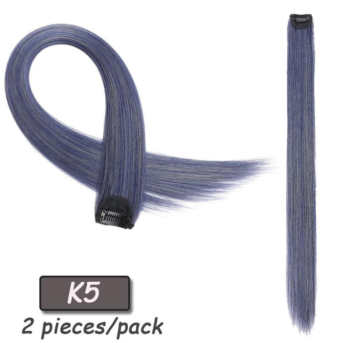 24" Colorful Ombre Clip-In Hair Extensions - Benehair Vibrant Synthetic Hairpiece
