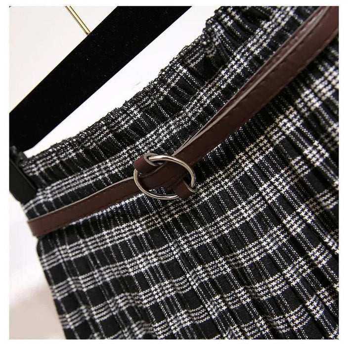 Timeless High-Waisted Plaid Maxi Skirt - Essential for Autumn-Winter