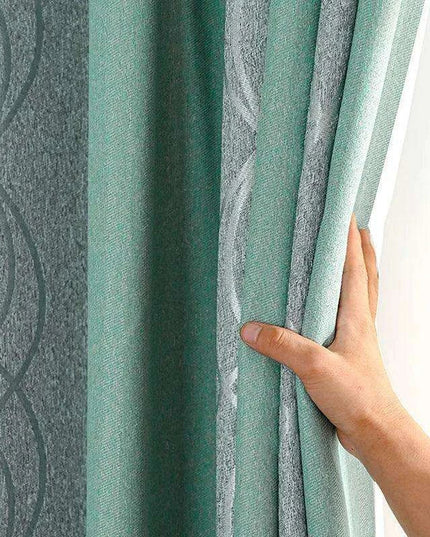 Elegant Dual Color Green Striped Blackout Curtain Set - Modern Home Upgrade