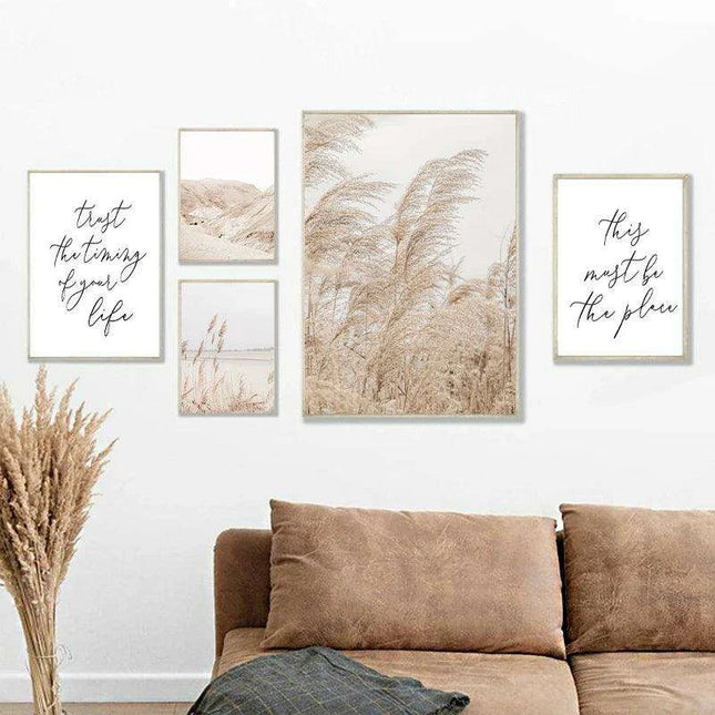 Coastal Serenity Vintage Canvas Art Collection - Nature-Inspired Wall Decor Set