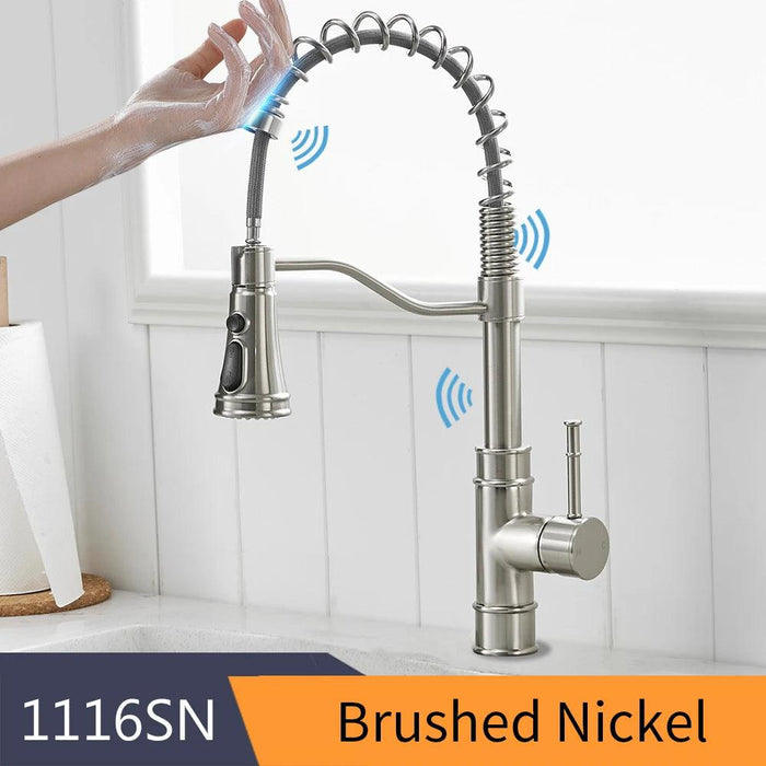 Smart Touch Sensor-Enabled Rotating Kitchen Faucet with Innovative Design