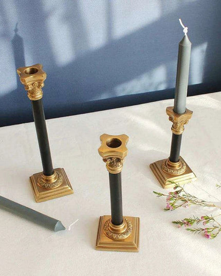Timeless Vintage Brass Candle Holders - European Elegance for Intimate Dinners and Home Styling