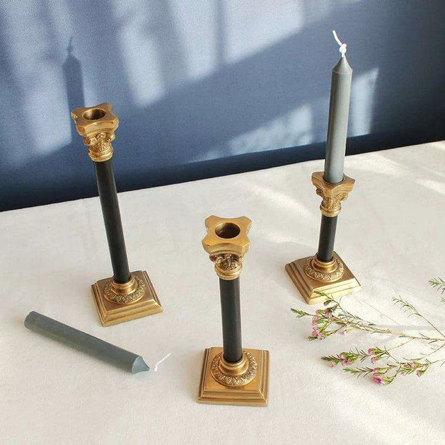 Timeless Vintage Brass Candle Holders - European Elegance for Intimate Dinners and Home Styling