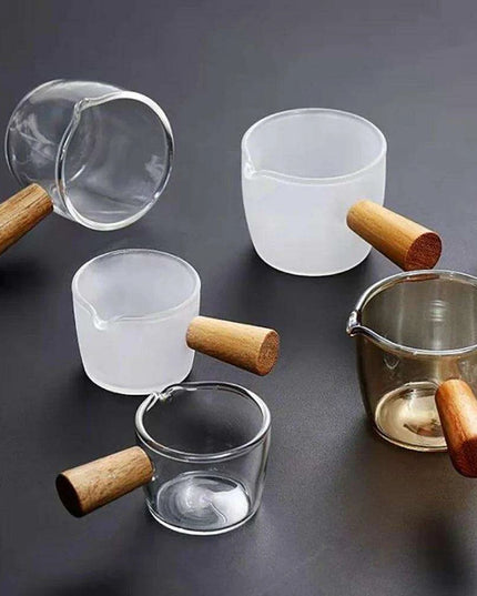 Elegant Japanese-Inspired Borosilicate Glass Serving Pan with Comfortable Handle - Stylish Mini Server for Milk and Sauces