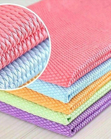 Premium Fish Scale Microfiber Cleaning Cloth Kit - Essential Kitchen Care Set