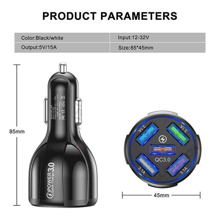Multi-Device Quick Charge USB Car Charger for iPhone 12 and All Smartphones - Your Ideal Travel Companion
