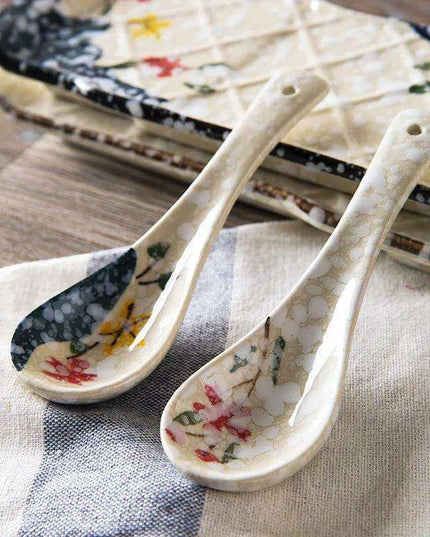 Kids' 14cm Delightful Japanese-Inspired Ceramic Spoon for Mealtime Magic