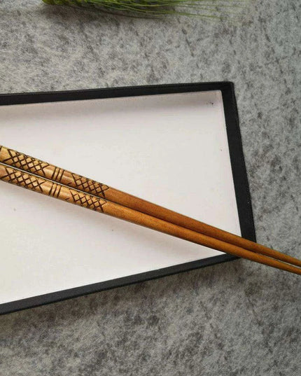 Set of 5 Handcrafted Eco-Friendly Japanese Bamboo Sushi Chopsticks - Non-Slip & Reusable Dining Must-Have