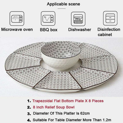 Sophisticated 9-Piece Porcelain Dining Set with 8 Versatile Soup Bowls (CZY-BS1030)