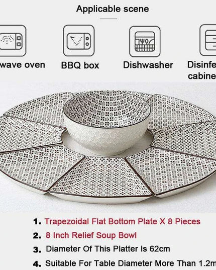 Sophisticated 9-Piece Porcelain Dining Set with 8 Versatile Soup Bowls (CZY-BS1030)