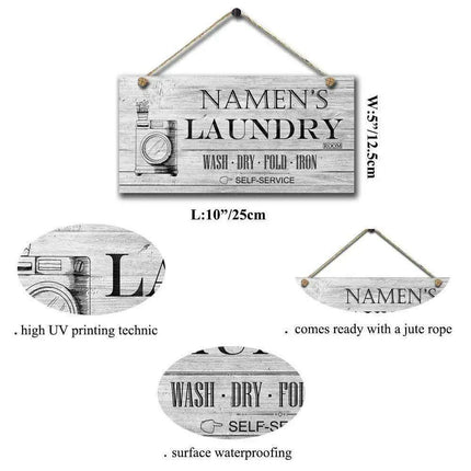 Retro Wooden Laundry Room Sign for Charming Home Decor