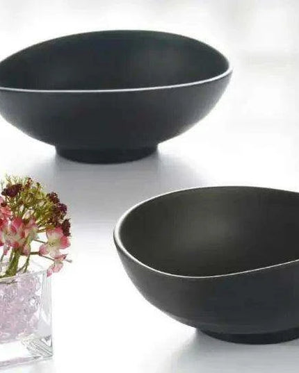 30-Piece Elegant Black Frosted Melamine Ramen Bowl Set - Essential for Gourmet Dining and Korean Cuisine
