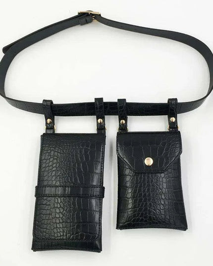 Edgy Women's PU Leather Belt and Crossbody Bag Set for Trendsetters