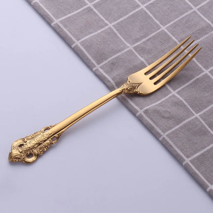 Gold Vintage Stainless Steel Cutlery, Individual Pieces | Très Elite