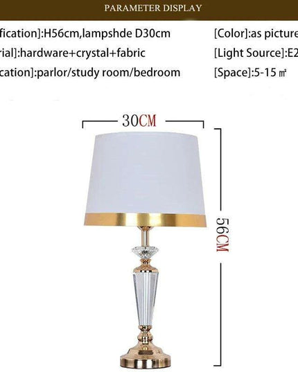 Sophisticated Crystal and Iron Table Lamp Set with Energy-Efficient LED Bulb for Chic Home Decor