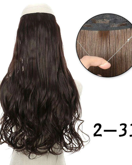 Blonde and Black Halo Hair Extensions for Effortless Volume and Length Boost