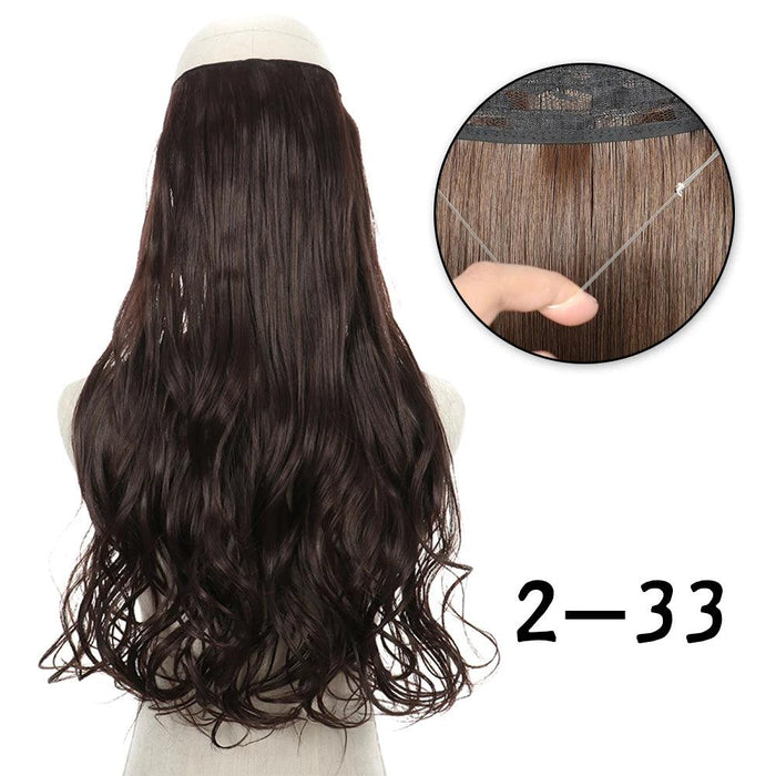 Blonde and Black Halo Hair Extensions for Effortless Volume and Length Boost