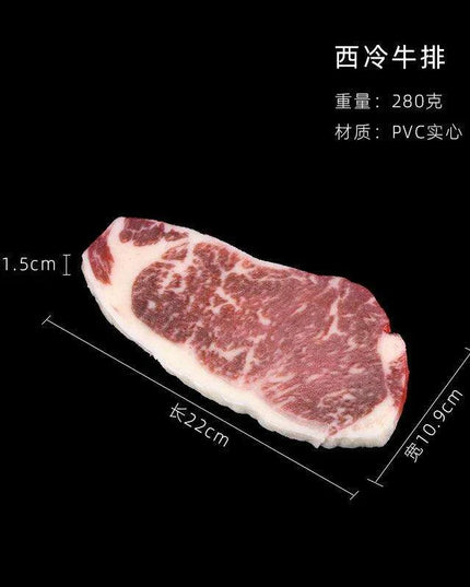 Lifelike Meat Replica Props for Photography and Home Decor - Realistic Steak, Pork, and Bacon Models