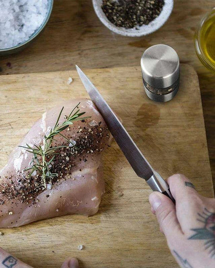 Sleek Ceramic-Grinding Stainless Steel Salt and Pepper Mill Set for Effortless Seasoning