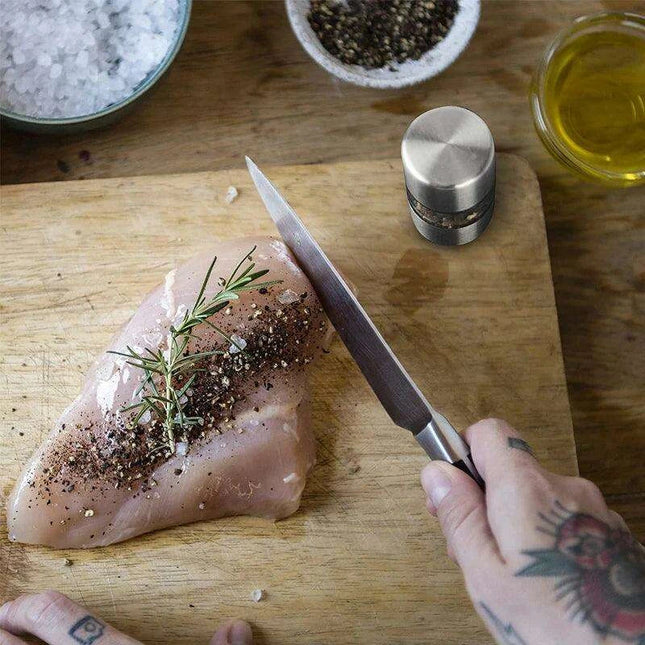 Sleek Ceramic-Grinding Stainless Steel Salt and Pepper Mill Set for Effortless Seasoning