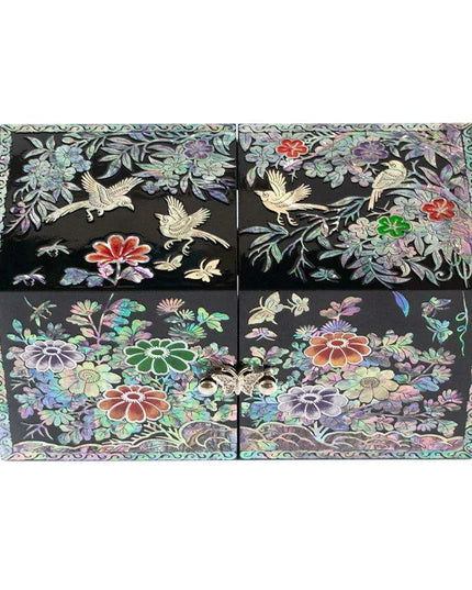 Luxurious Mother of Pearl Jewelry Organizer with Four Drawer Compartments – A Thoughtful Gift for Loved Ones