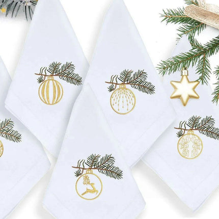 Christmas Elegance Cotton-Linen Dining Ensemble