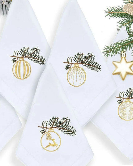 Christmas Elegance Cotton-Linen Dining Ensemble