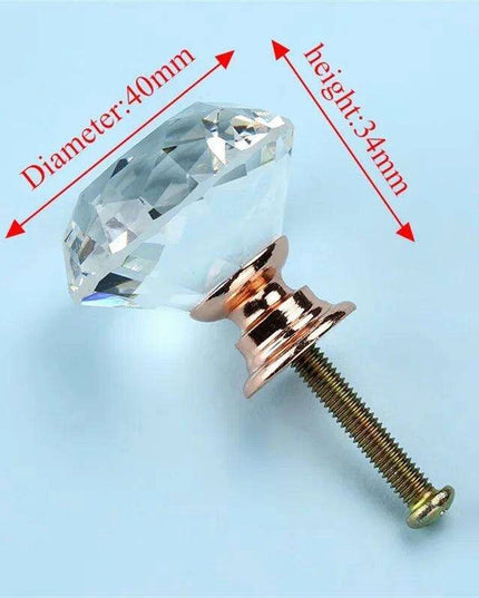 Luxurious Diamond-Shaped Glass Knobs with Elegant Gold Accents for Home Decor Upgrade
