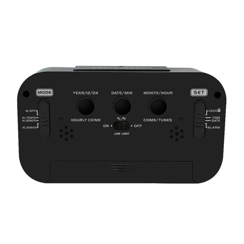 English Voice-Activated Alarm Clock with Temperature, Calendar, Snooze, and Backlight Features