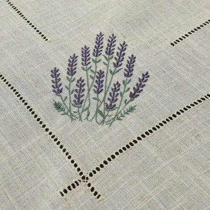 Lavender Provence Elegant Linen-Blend Table Cover for Sophisticated Dining