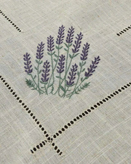 Lavender Provence Elegant Linen-Blend Table Cover for Sophisticated Dining
