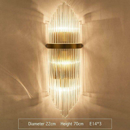 Elegant Crystal Wall Sconce - Modern Illumination for Home and Bath