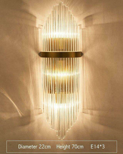 Elegant Crystal Wall Sconce - Modern Illumination for Home and Bath