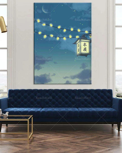 Celestial Lofi Night Sky Art Print - Japanese Inspired Wall Decor