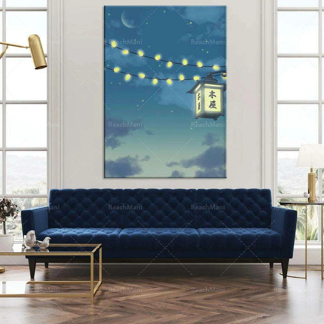 Celestial Lofi Night Sky Art Print - Japanese Inspired Wall Decor