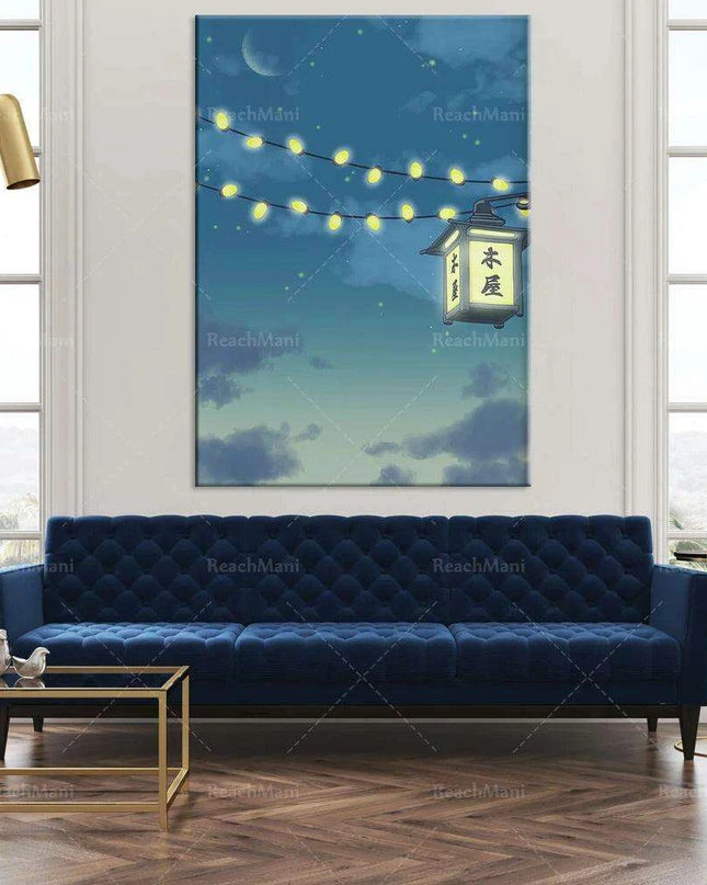 Celestial Lofi Night Sky Art Print - Japanese Inspired Wall Decor